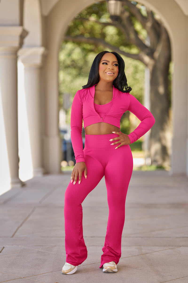 On The Go 2PC Legging Set (Pink)