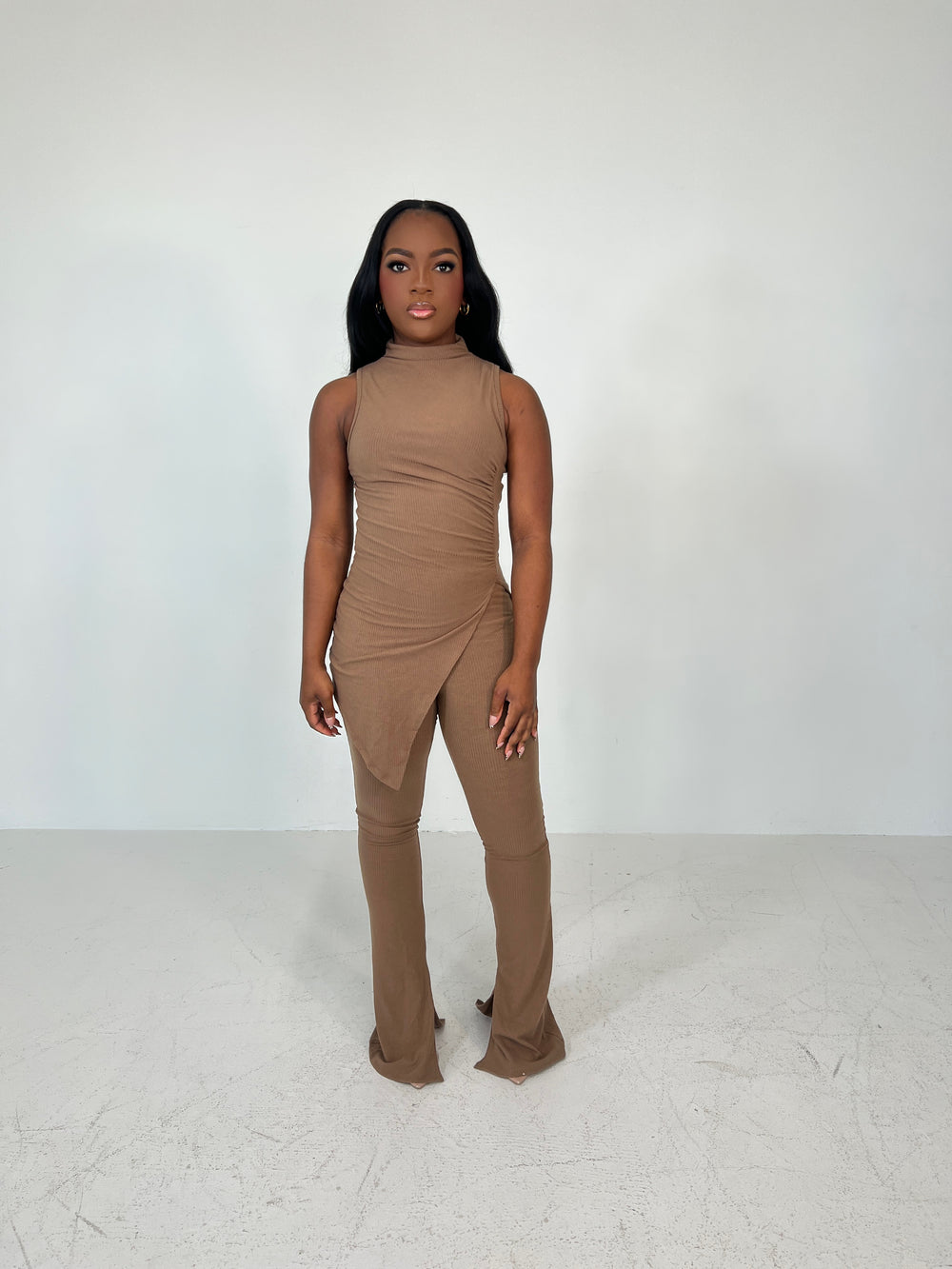 Slit Just Got Real Pants Set (Mocha)