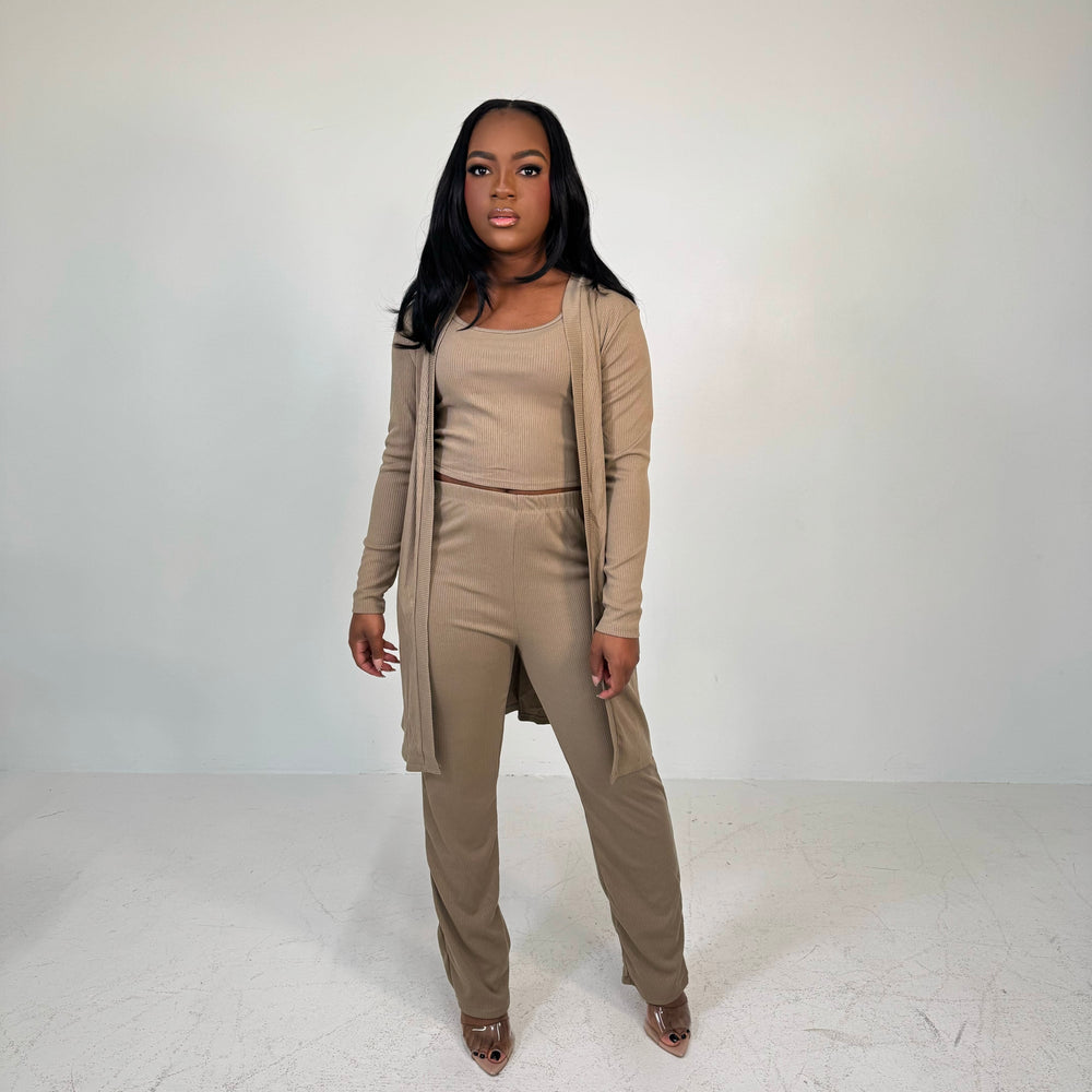 Living Cozy Cardigan Pants Set (Taupe)