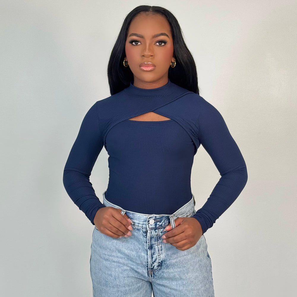 Turtleneck Season Top (Navy)