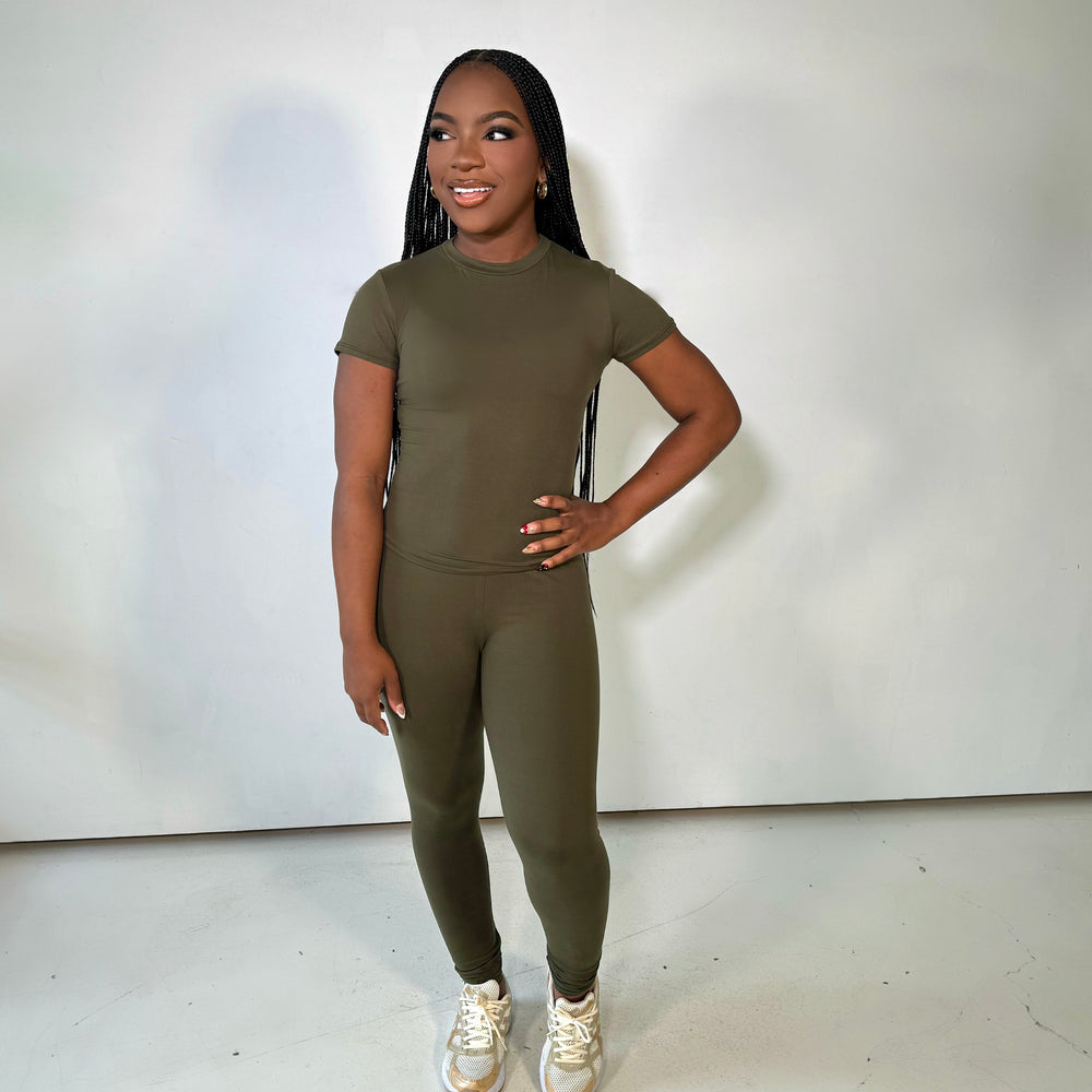 Basic Lounge Leggings (Olive)