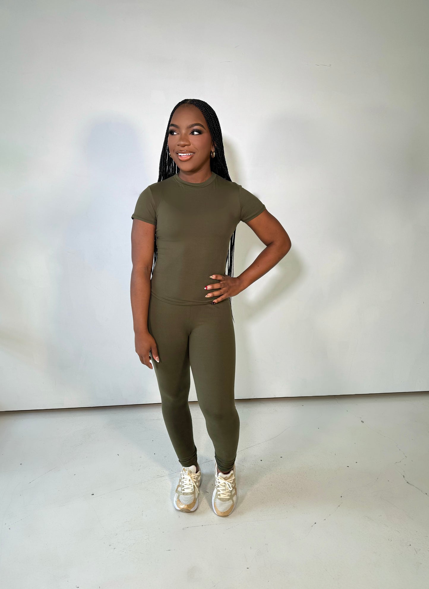 Basic Lounge Leggings (Olive)