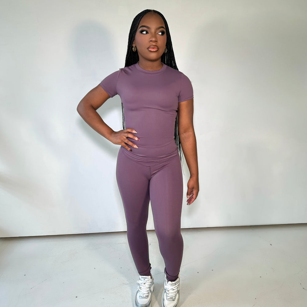 Athleisure Babe Leggings Set (Purple)